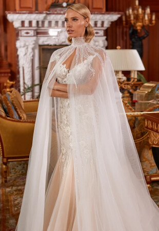 wedding dress with cape