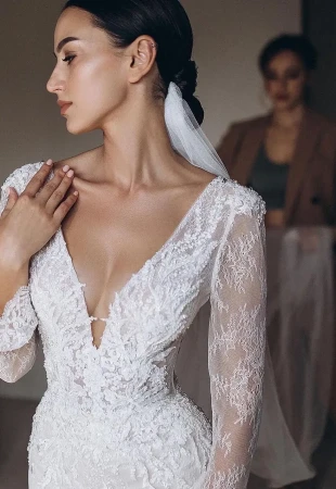 Off the shoulder wedding dresses photo