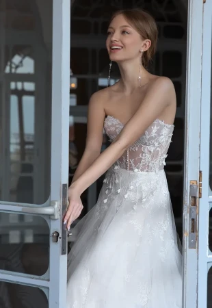 Off the shoulder wedding dresses photo