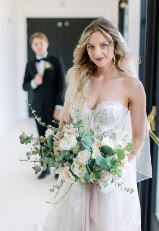 Off the shoulder wedding dresses photo