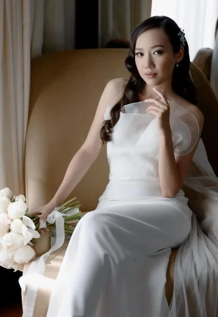 Off the shoulder wedding dresses photo
